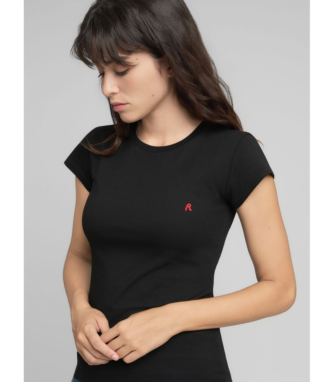 スリムフィット・クルーネックTシャツ 詳細画像 ブラック 5